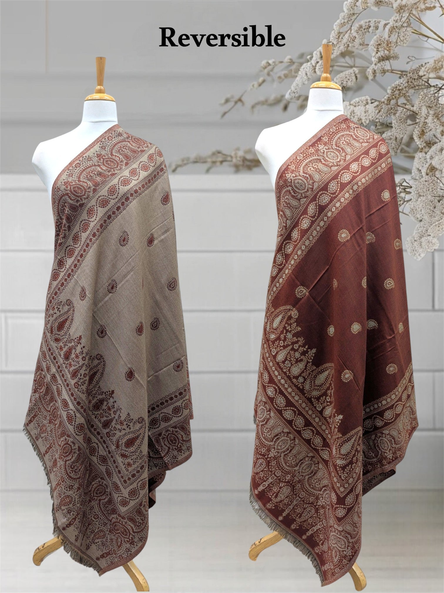 WOMEN'S SHAWL ACRO WOOL REVERSIBLE