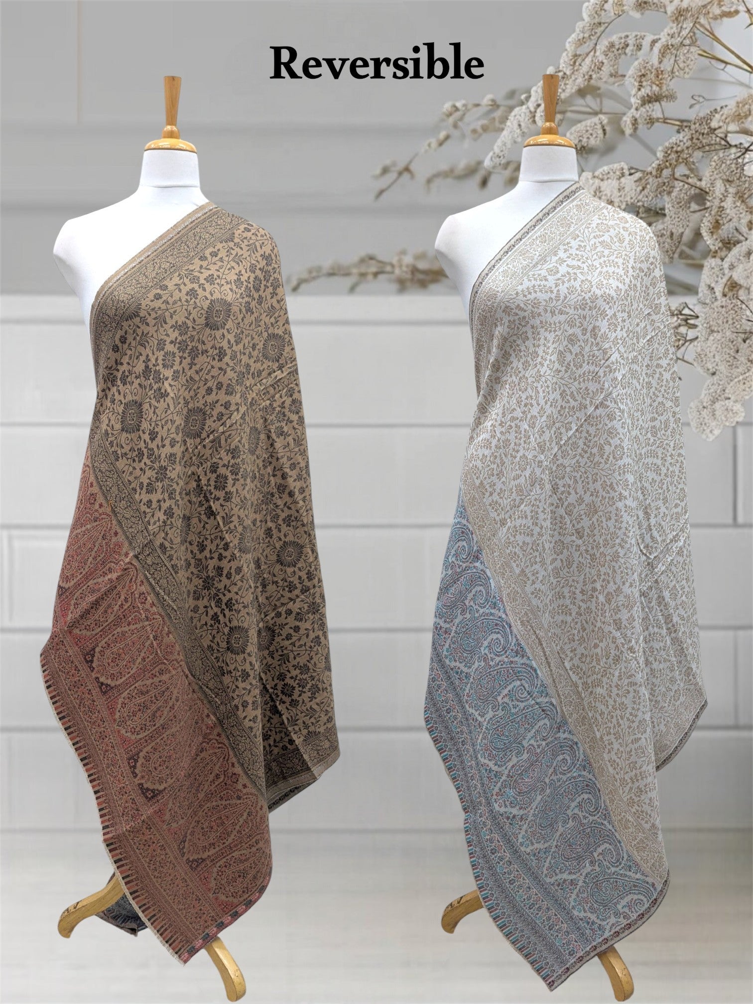 WOMEN'S SHAWL ACRO WOOL REVERSIBLE