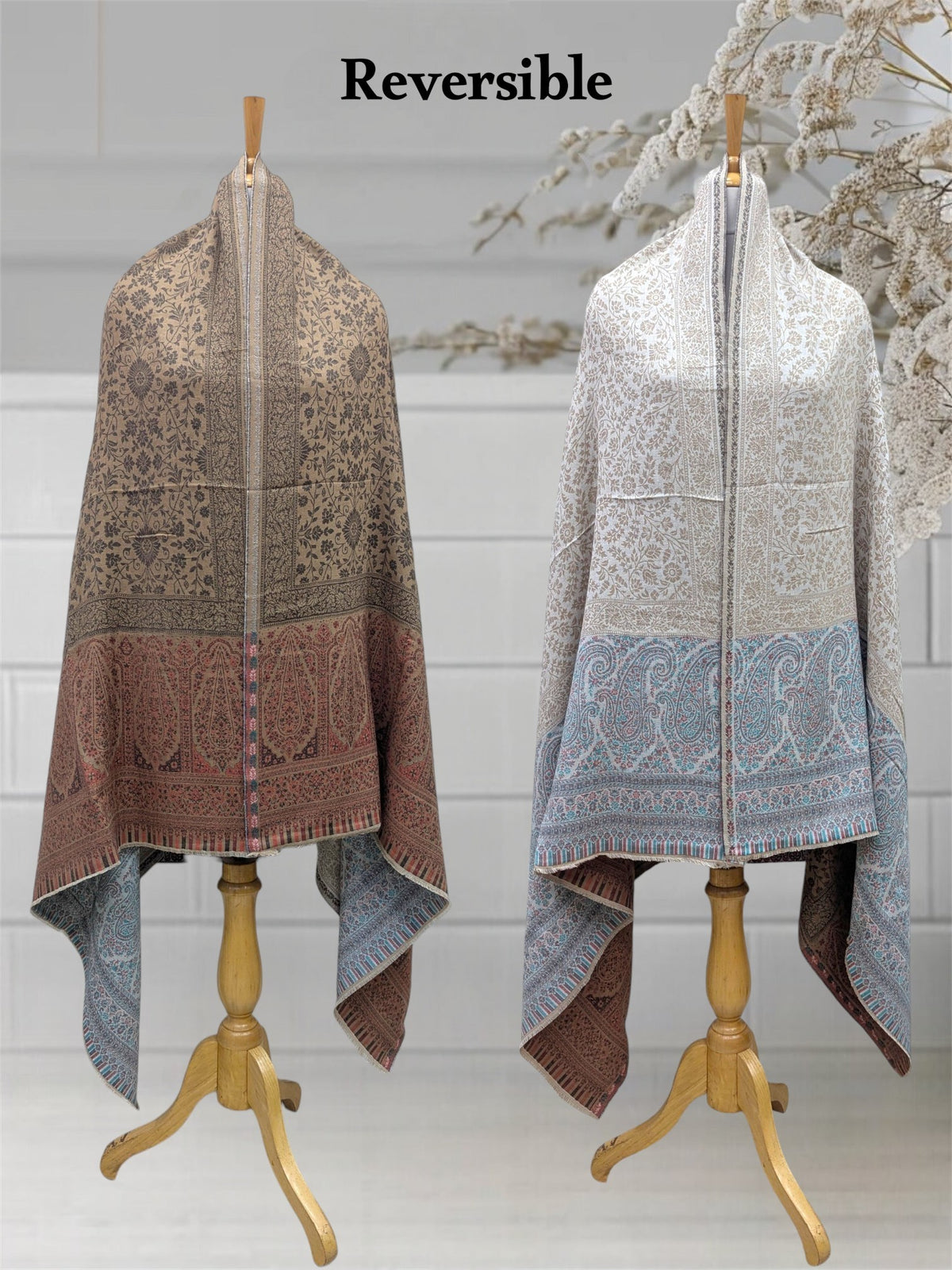 WOMEN'S SHAWL ACRO WOOL REVERSIBLE