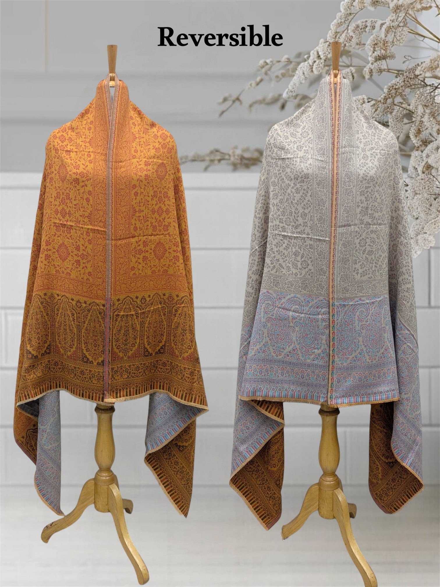 WOMEN'S SHAWL ACRO WOOL REVERSIBLE