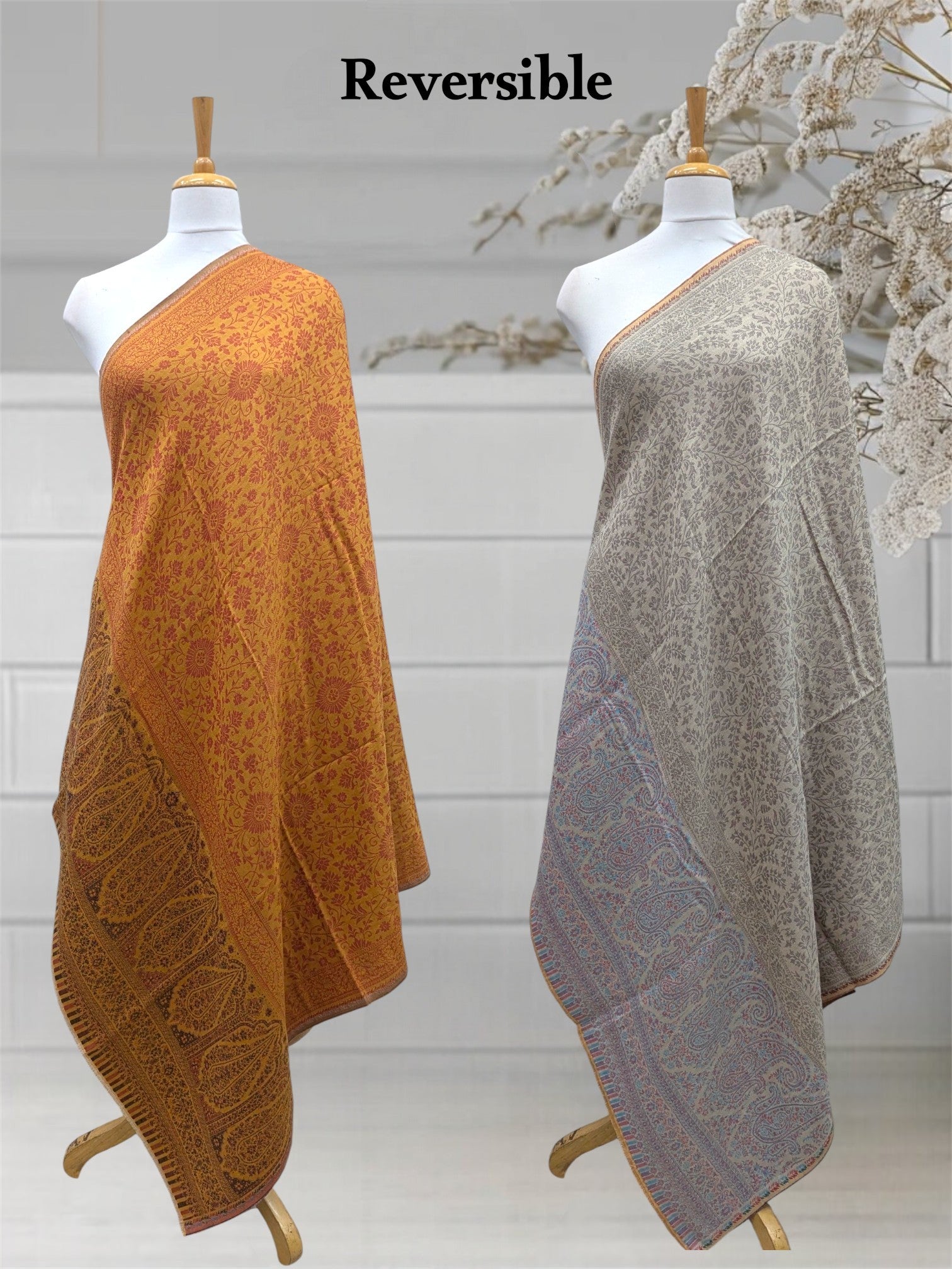 WOMEN'S SHAWL ACRO WOOL REVERSIBLE