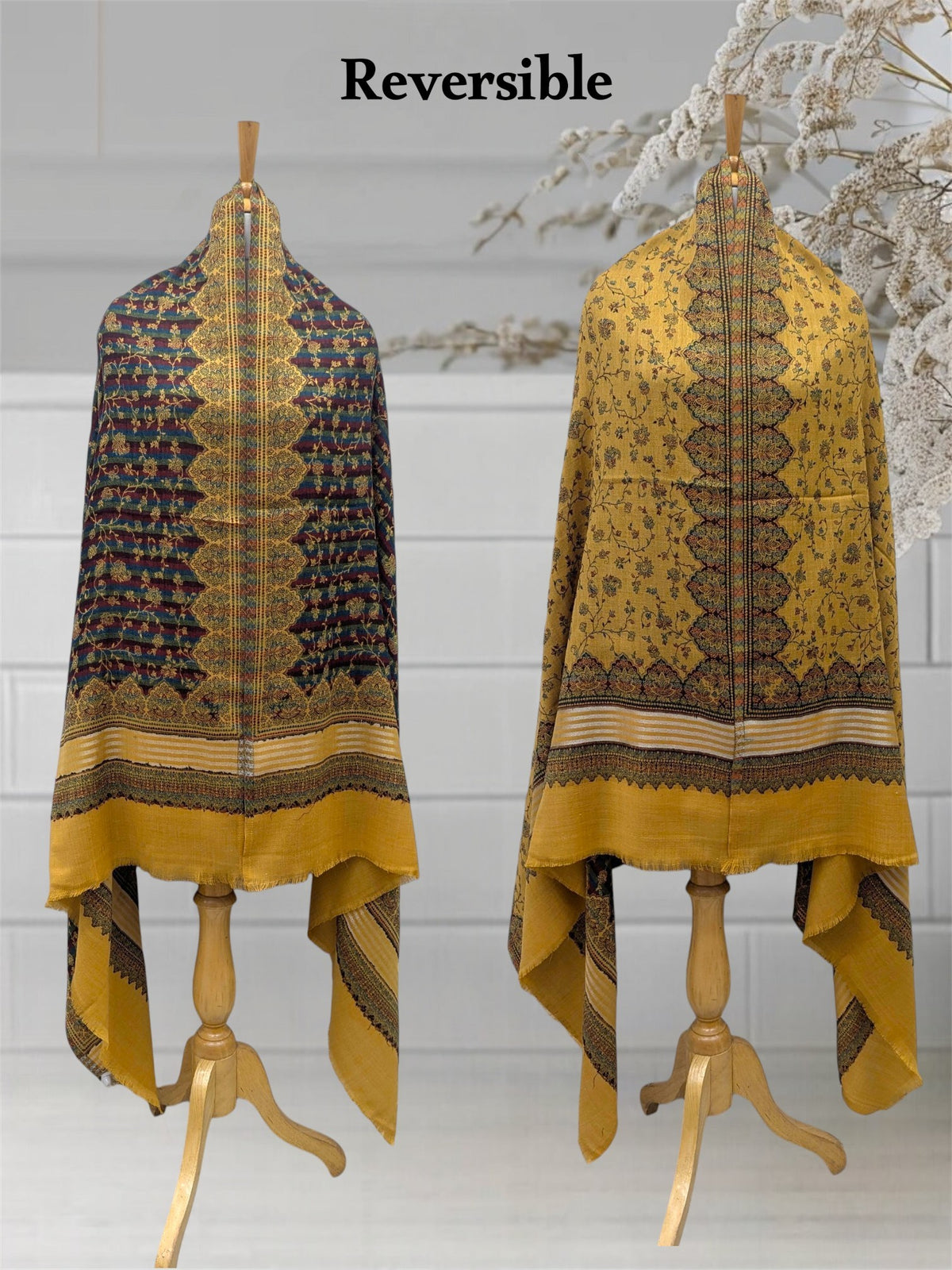 WOMEN'S SHAWL ACRO WOOL REVERSIBLE
