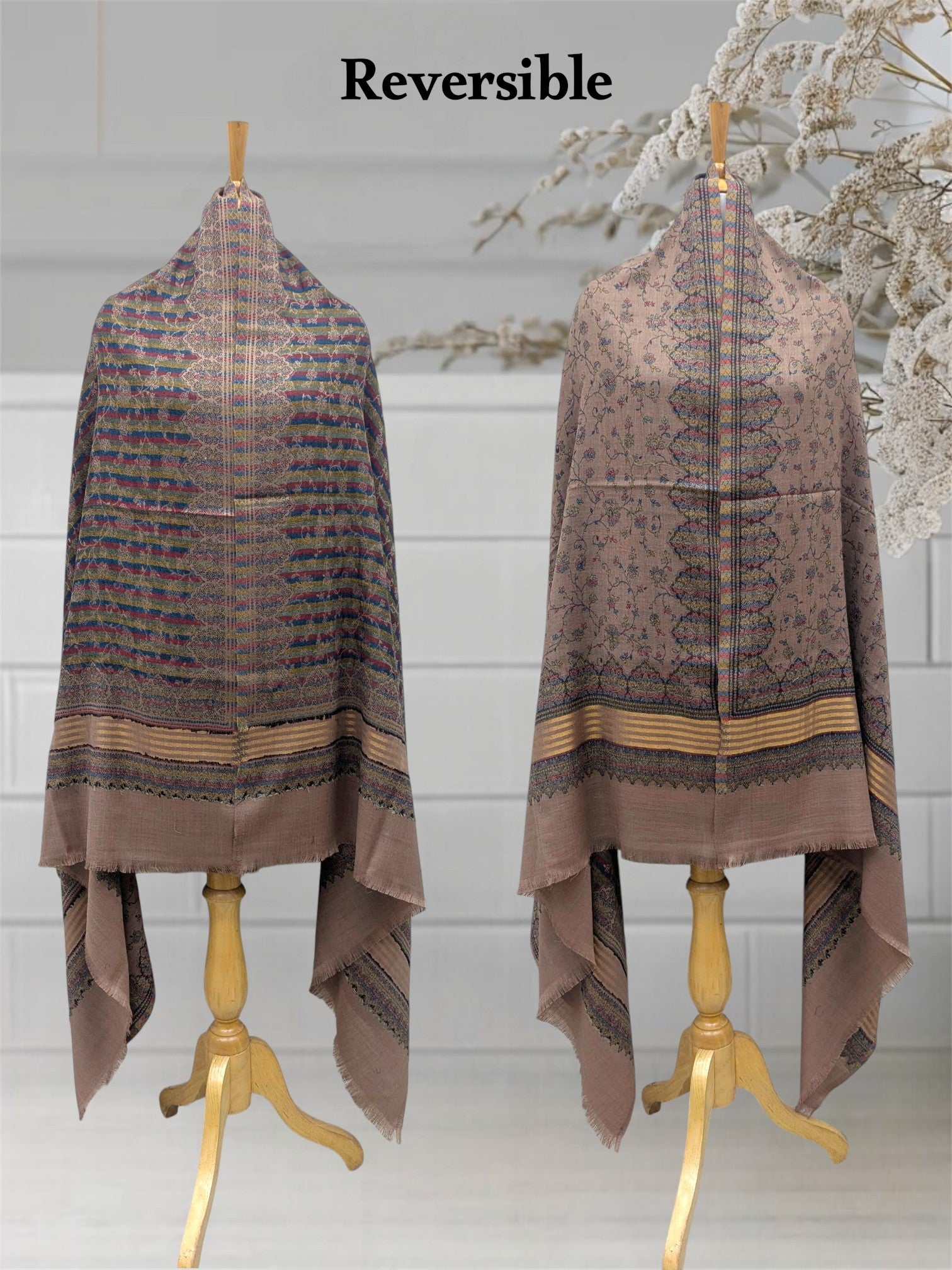 WOMEN'S SHAWL ACRO WOOL REVERSIBLE