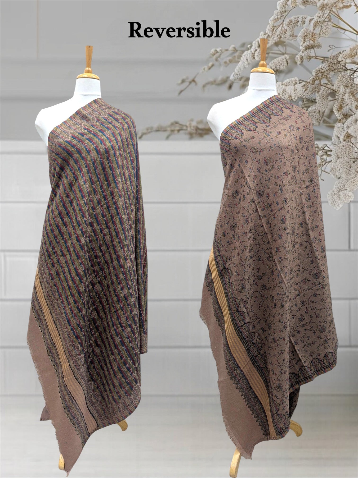 WOMEN'S SHAWL ACRO WOOL REVERSIBLE