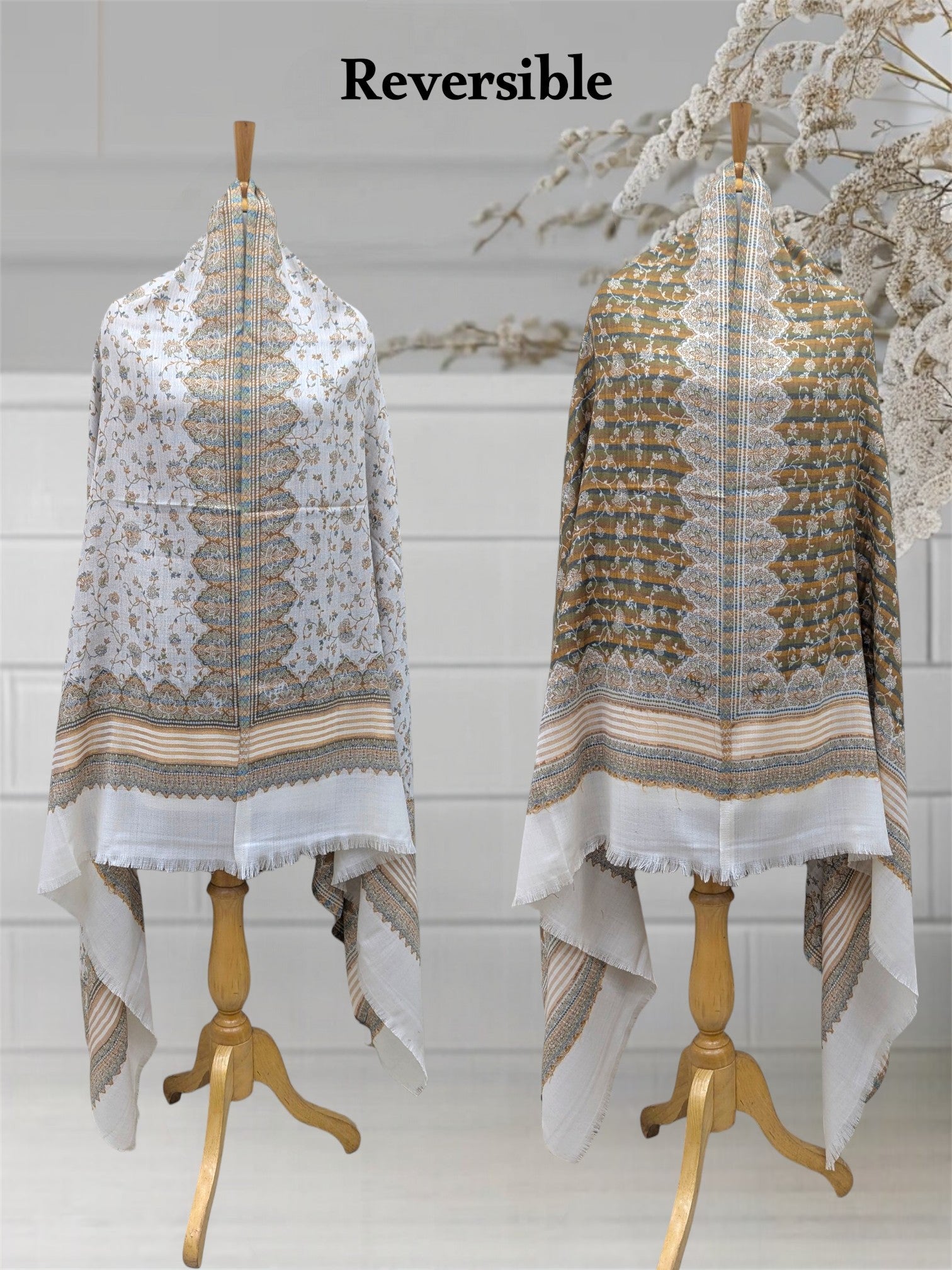 WOMEN'S SHAWL ACRO WOOL REVERSIBLE