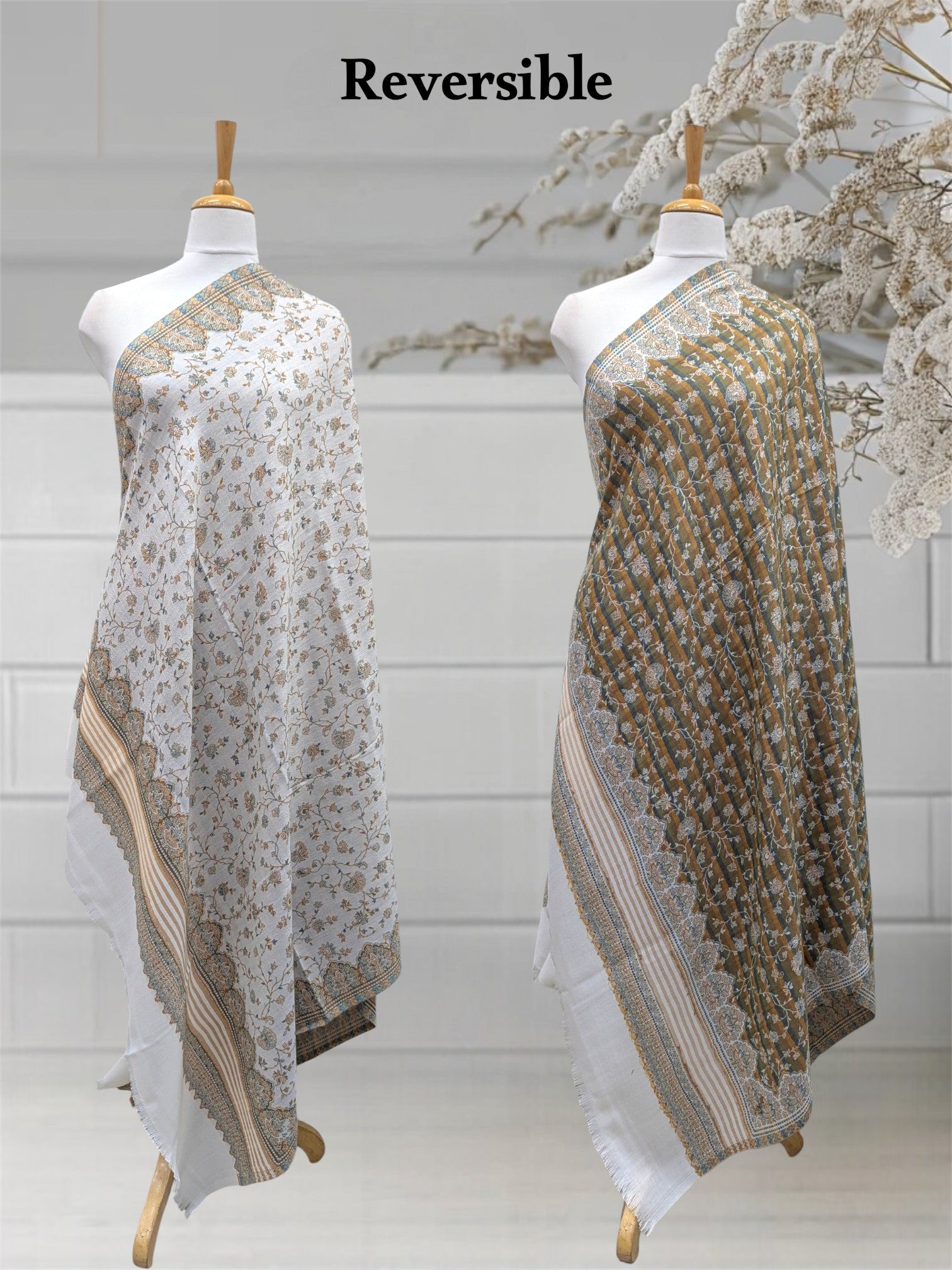 WOMEN'S SHAWL ACRO WOOL REVERSIBLE