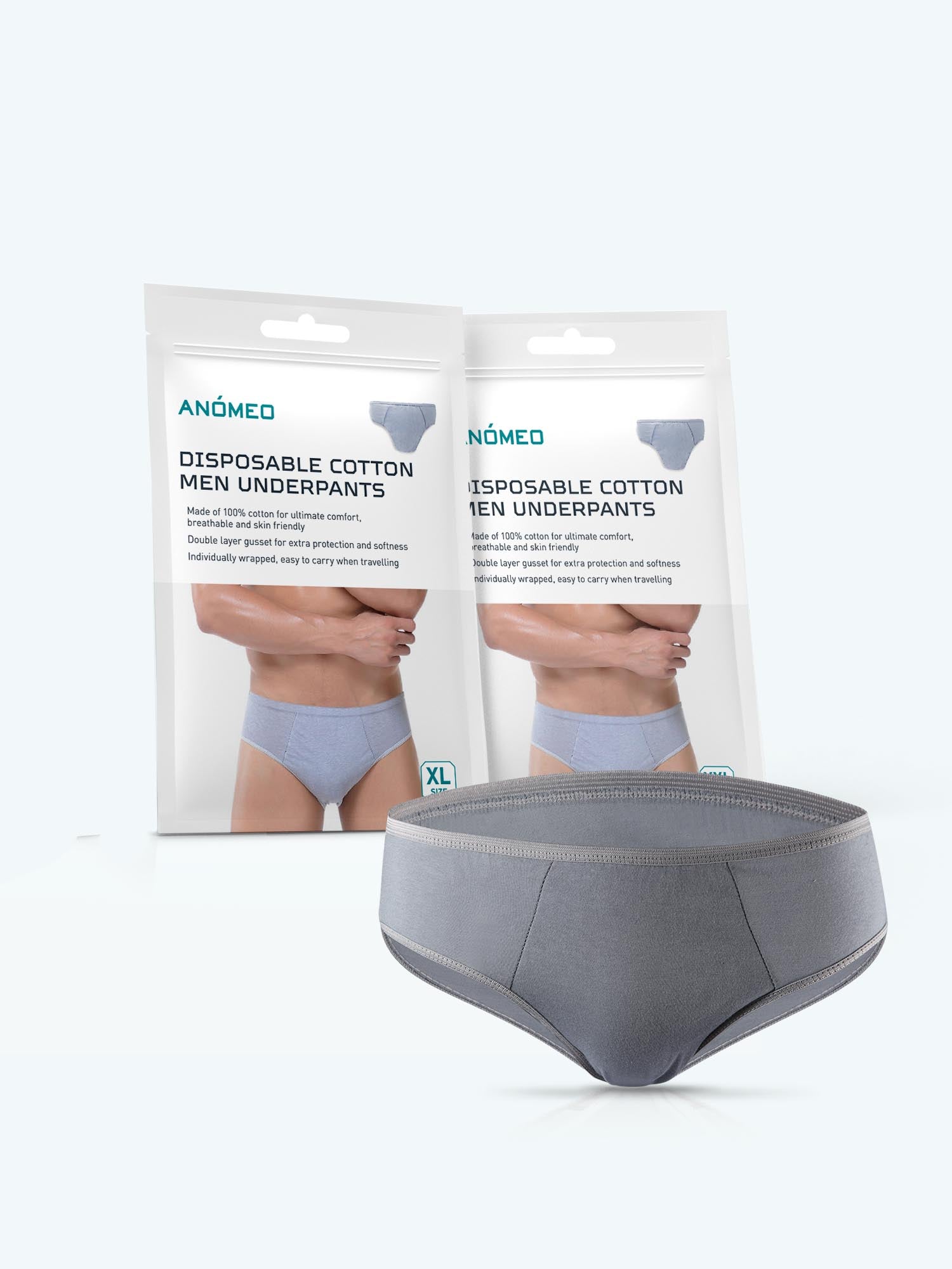 TRAVEL BLUE TRAVEL 6207 ONE 2436 DISPOSABLE COTTON MEN UNDERPANTS GREY GEN#995.00