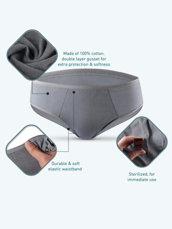 TRAVEL BLUE TRAVEL 6207 ONE 2436 DISPOSABLE COTTON MEN UNDERPANTS GREY GEN#995.00