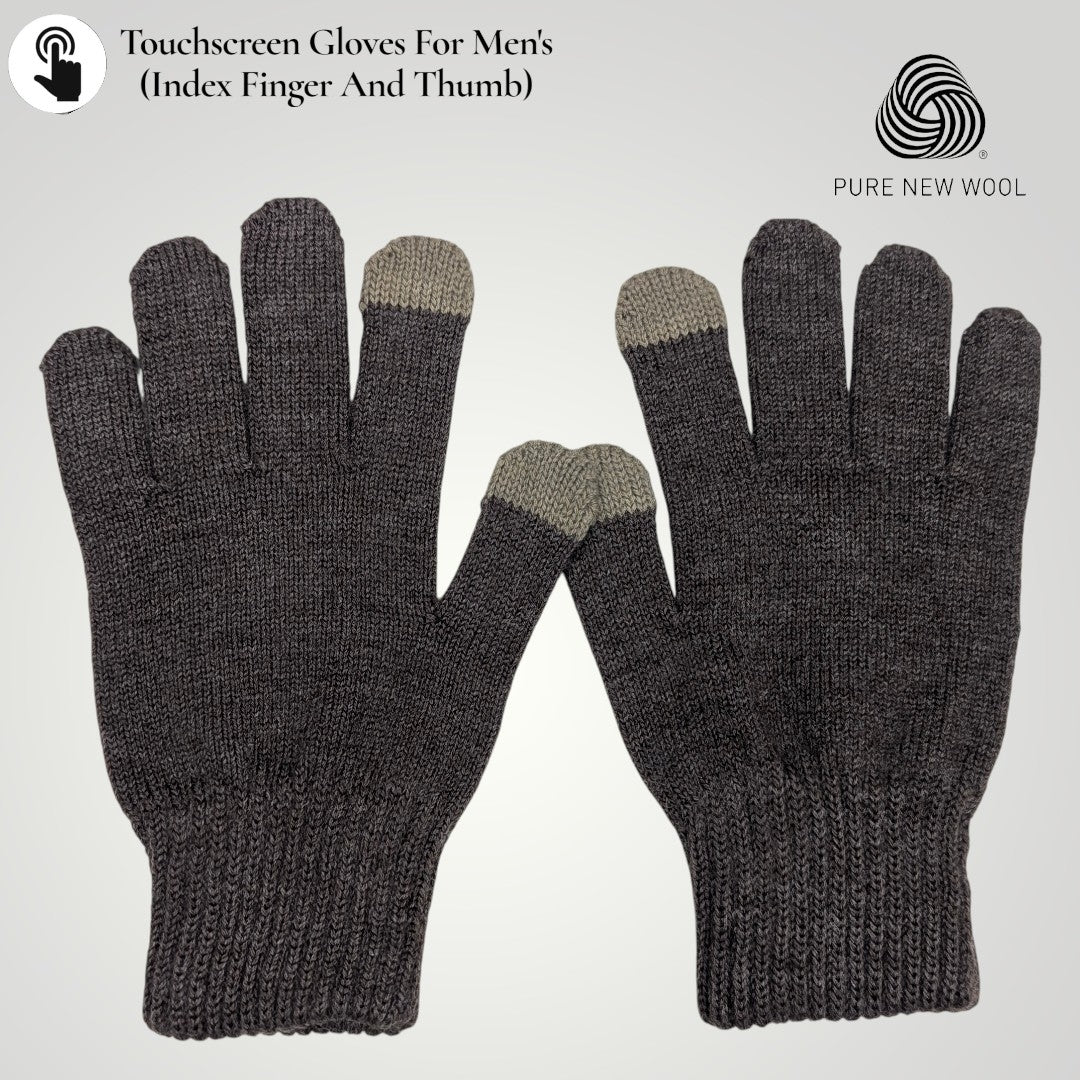 PURE WOOL MENS HAND GLOVES