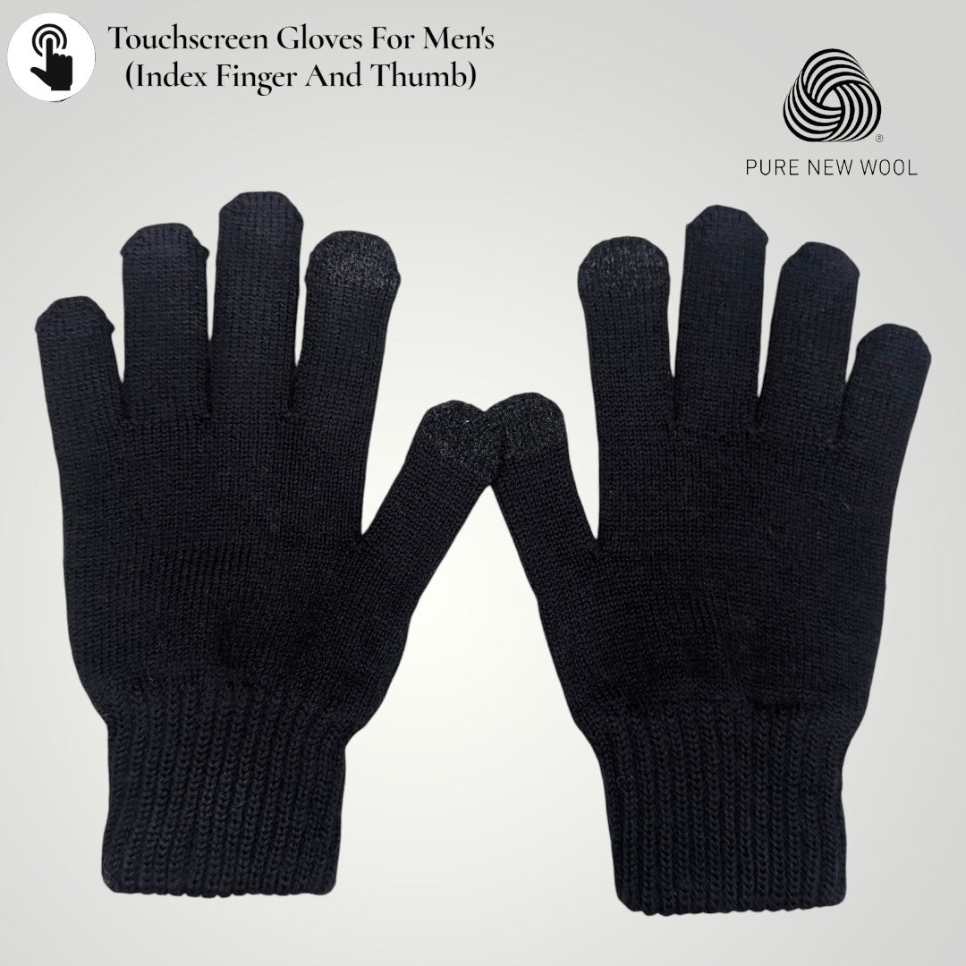 PURE WOOL MENS HAND GLOVES