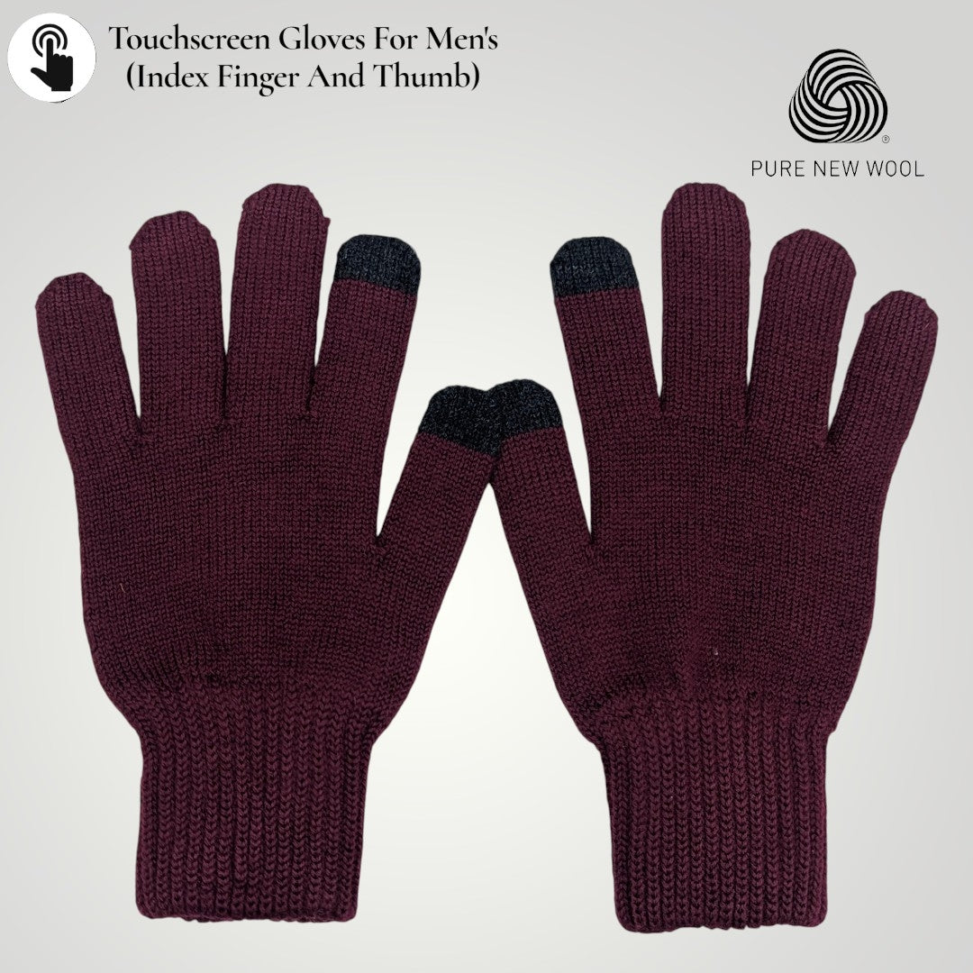 PURE WOOL MENS HAND GLOVES
