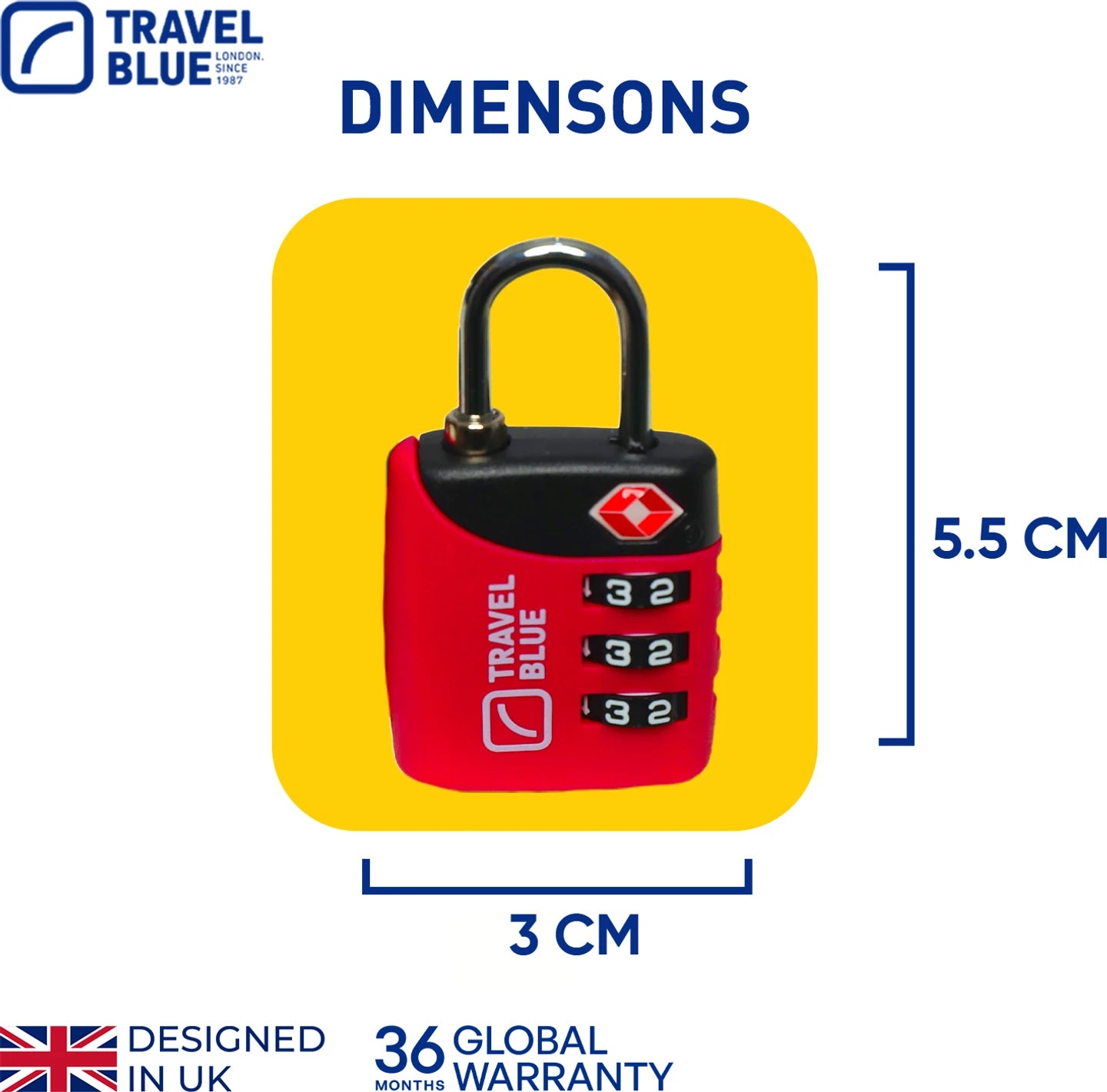 TSA 3 Dial Combination Lock
