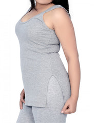 Woman Spandex thermal SL Slip Type Grey Lycra Polyester Mix Thermals